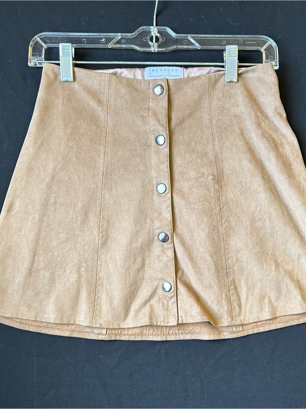 Kendall + Kylie Brown Faux Suede Button Front Mini Skirt Size Extra Small
